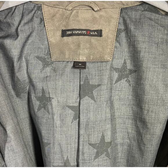 John Varvatos Star USA Suede Leather Blazer Jacket Cowskin Lambskin Gray Medium - Picture 8 of 16